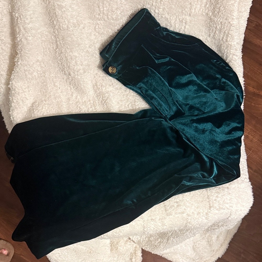 Emerald Green Velvet Pants